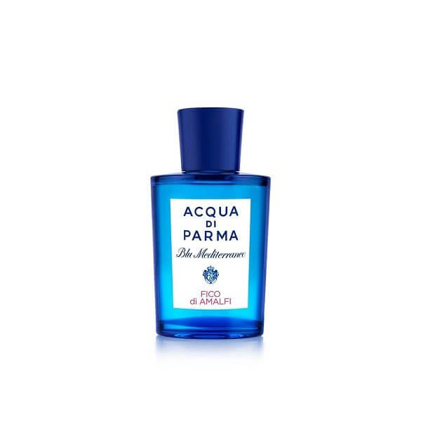 Acqua di Parma Blu Mediterraneo Fico di Amalfi Parfümflasche vor weißem Hintergrund, ideal für Parfümproben und Duftproben.