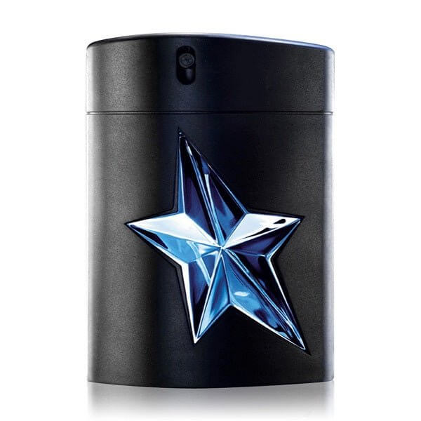 Mugler A-Men Flakon mit markantem blauen Stern, ein maskulines Parfüm, ideal für Parfümproben und Duftproben, um das Parfüm zu testen.