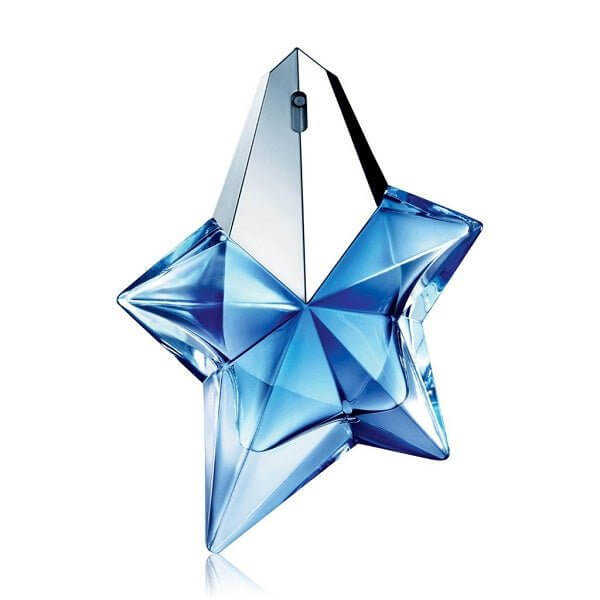 Parfümprobe Mugler Angel in einem sternförmigen blauen Flakon, ideal zum Parfüm testen und Duftproben entdecken