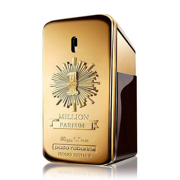 Paco Rabanne 1 Million Parfum in goldbarrenflasche, luxuriöser Duft kombinierend Lederakkord, warme Kiefer-Noten, Marine-Tuberose, und Amber-Holz