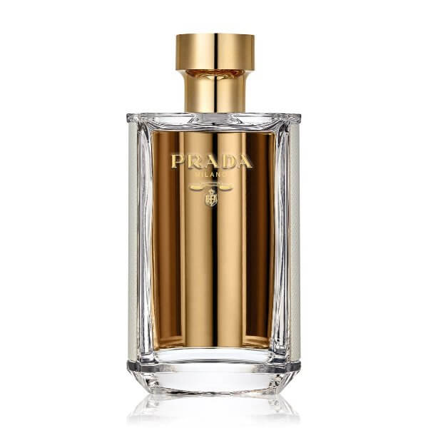 Prada La Femme Parfümflakon für sinnliche Parfümproben und Duftproben, ideal zum Parfüm testen in einer eleganten goldenen Flasche