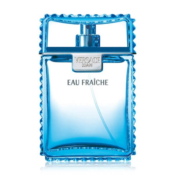 Versace Man Eau Fraîche Parfümflasche, ideal für selbstbewusste Männer, die Duftproben und Parfüm testen möchten.