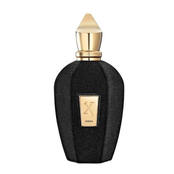 Xerjoff Opera Parfümflasche in schwarz und gold, ideal für Duftproben und Parfüm testen.